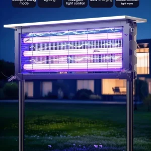 Solar Bug Zapper 4500V Mosquito Killer Outdoor Waterproof Patio Garden