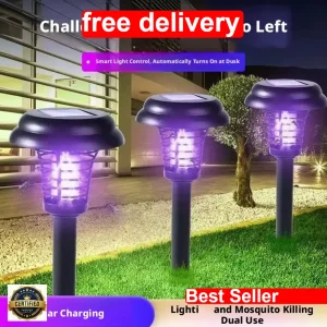 Solar Bug Zapper Light 2-in-1 Mosquito Killer & Pathway Light Waterproof