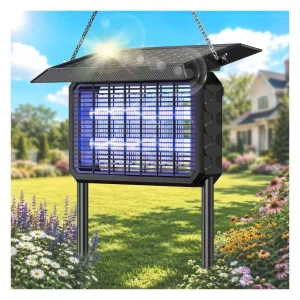 Solar Bug Zapper Outdoor,Solar Powered Mosquito Black