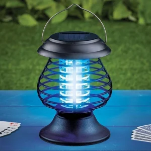 Solar Powered LED Lighted 3-in-1 Garden Porch Patio Bug Mosquito Zapper Lantern